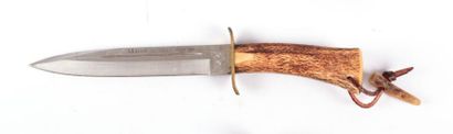 Couteau de chasse, poignée bois de cerf,...