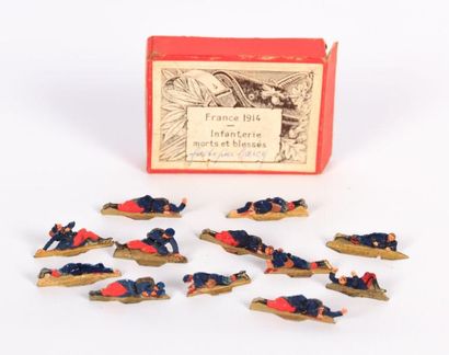 Lot de douze figurines en plomb moulé peint...