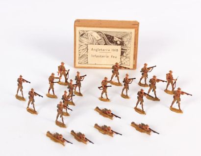 Lot de vingt et un figurines en plomb moulé...