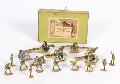 Lot de seize figurines en plomb moulé peint...