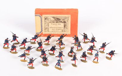 Lot de vingt huit figurines en plomb moulé...