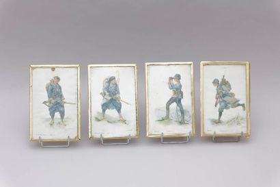 Quatre sous verres d’après G. RIPART -

Artilleur...