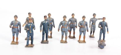 soldats de plomb ; ensemble de onze personnages...