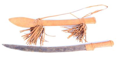 sabre africain, lame de 45 cm oxydée, fourreau...