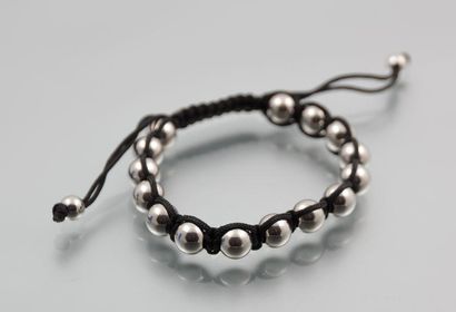 Bracelet de billes d'acier montées sur coton...