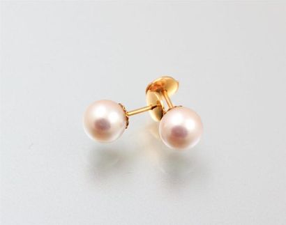 Paire de boucles d'oreilles ornées de perles...