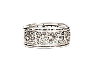 Bracelet en argent à bandeau ajouré d'un...