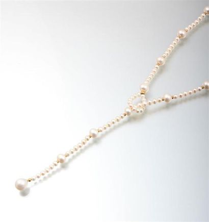 Collier lasso de perles des Mers du Sud et...