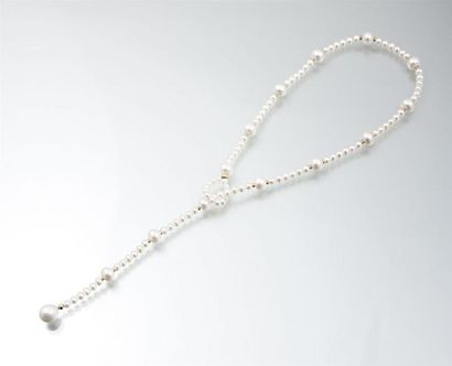 Collier lasso de perles des Mers du Sud et...
