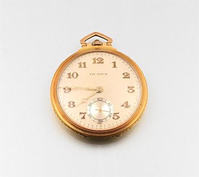 Montre de gousset en or, le cadran champagne...