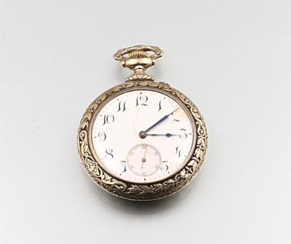 Montre de gousset en métal argenté, le cadran...