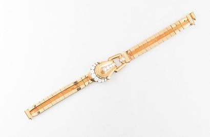 Montre tour de bras de dame en or rose 750...