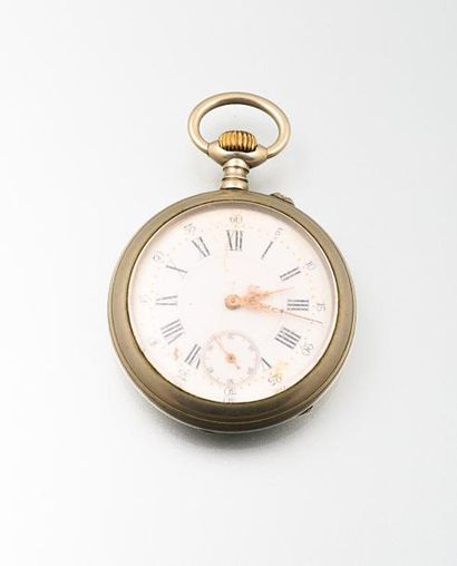 Montre de gousset en métal argenté, le cadran...