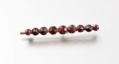 Barrette en or rose 750 millièmes et en métal,...