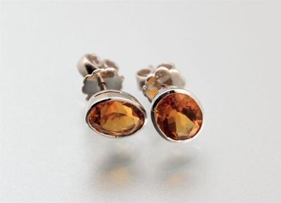 Paire de boucles d'oreilles en or blanc ornée...