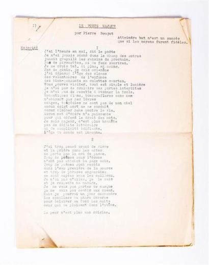 Tapuscrit de Pierre BOUJUT (poéte charentais)
Le...