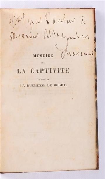 CHATEAUBRIAND - Mémoire sur la captivité...