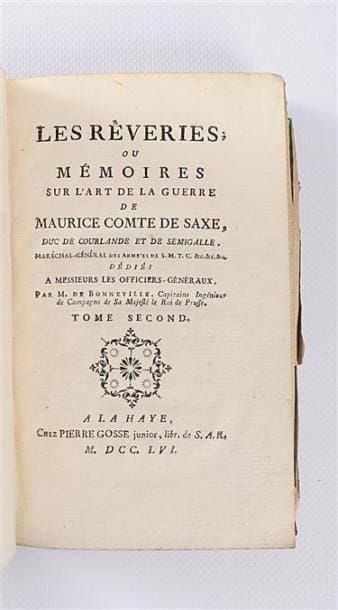 MAURICE Comte de Saxe - Les rêveries ou mémoires...