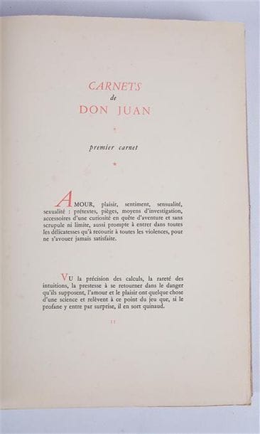 ANONYME - Carnets de Don Juan - Paris Paul...