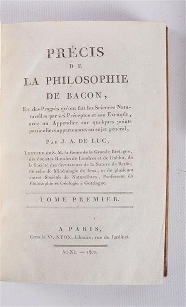 LUC J.A. de - Précis de la philosophie de...