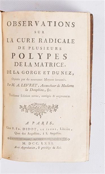 LEVRET M.A. - Observations sur la cure radicale...