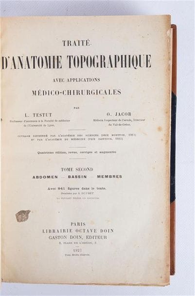TESTUT L. et JACOB O. - Traité d'anatomie...