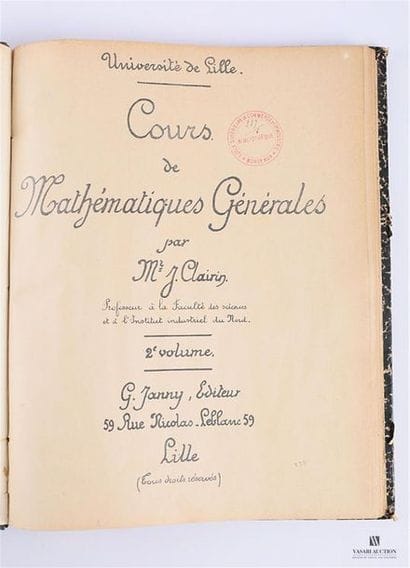 CLAIRIN J. - Cours de Mathématiques générales...