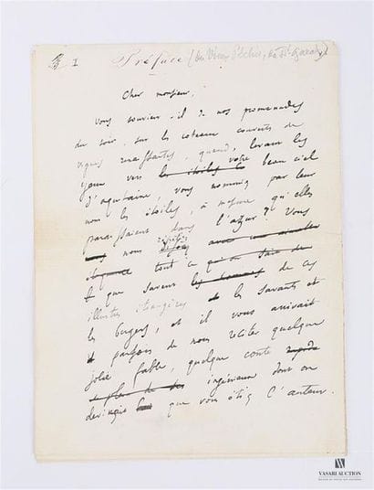 FRANCE Anatole (1844-1924)
Lettre autographe...