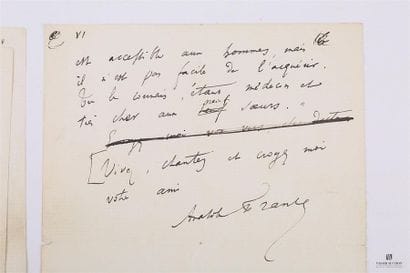 FRANCE Anatole (1844-1924)
Lettre autographe...