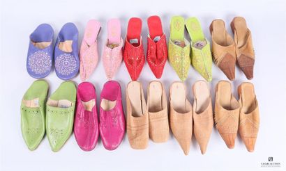 NORD AFRIQUE
Lot de dix paires de babouches...
