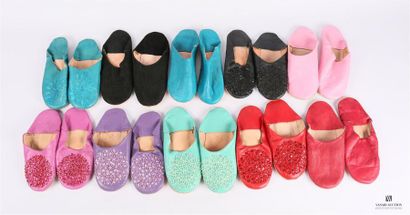 NORD AFRIQUE
Lot de dix paires de babouches...