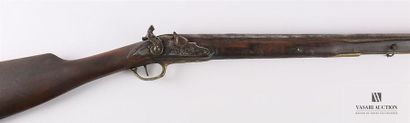 Fusil monocanon, platine à silex transformé...