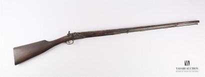 Fusil monocanon, platine à silex transformé...
