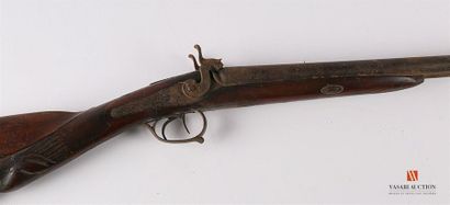 Fusil de chasse à percussion, canons en table,...