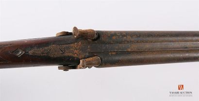 Fusil de chasse à percussion, canons en table,...