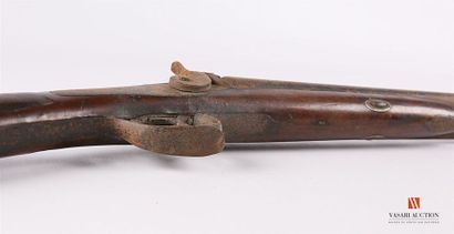 Fusil de chasse à percussion, canons en table,...