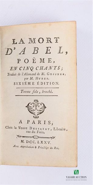 GEESNER M. - La mort d'Abel, poême en cinq...