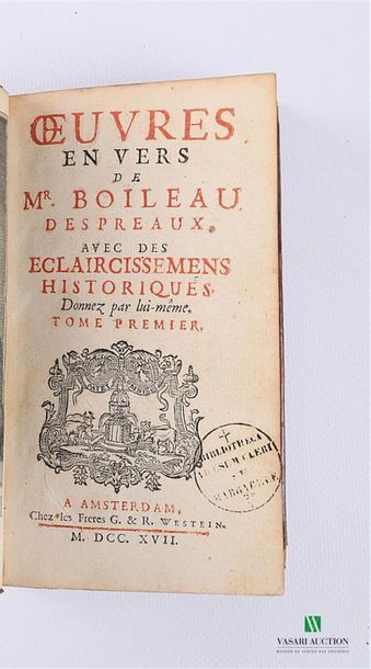 BOILEAU DESPREAUX - Oeuvres en vers (deux...