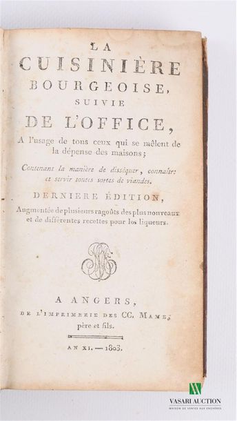 ANONYME - La cuisinière bourgeoise suivie...