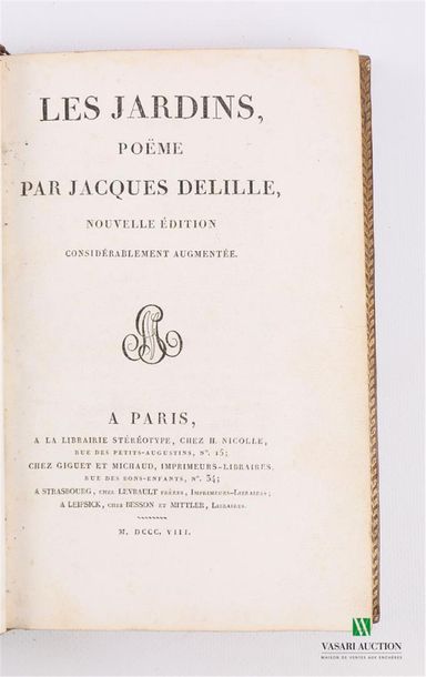 DELILLE Jacques - Les jardins poëme - Nouvelle...