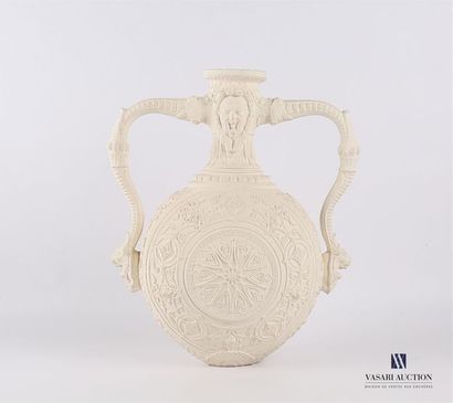 Vase en plâtre de forme gourde à panse sphérique...