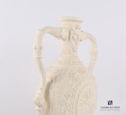 Vase en plâtre de forme gourde à panse sphérique...