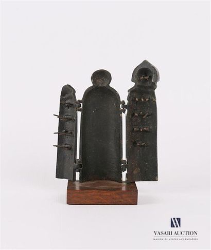 Vierge de fer miniature en bronze à patine...