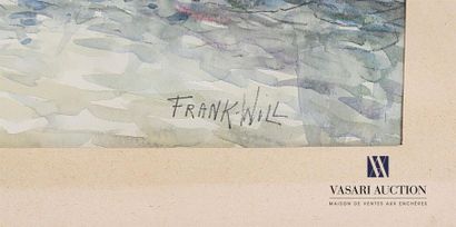FRANK WILL (1900-1951) 
Vue de pont à Rouen
Aquarelle...