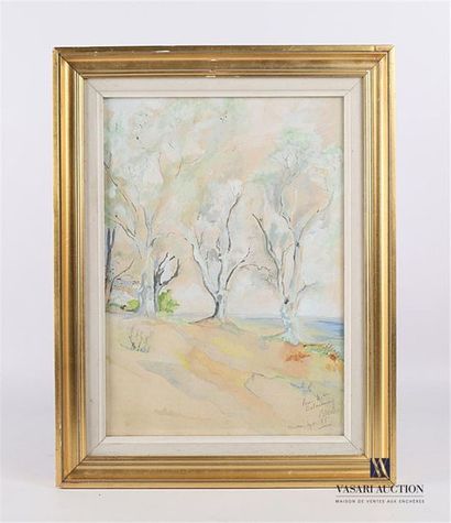 Ecole française d et signéeu XXème siècle
Paysage...