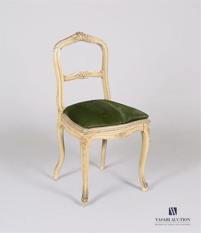 Chaise en bois naturel mouluré sculpté et...
