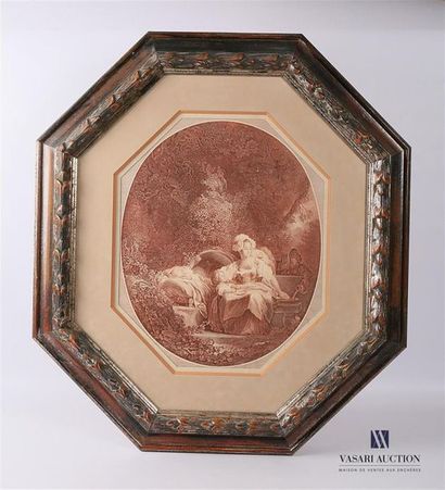 ANONYME
Femme et ses enfants dans un parc
Gravure...