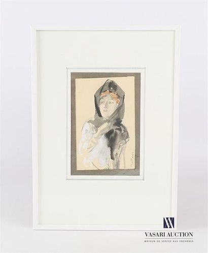 TOFANI Osvaldo (1849-1915)
Femme au foulard
Encre,...