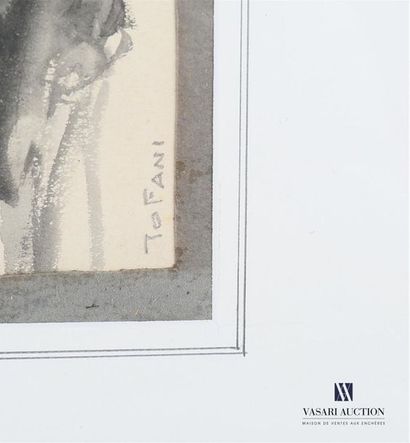 TOFANI Osvaldo (1849-1915)
Femme au foulard
Encre,...