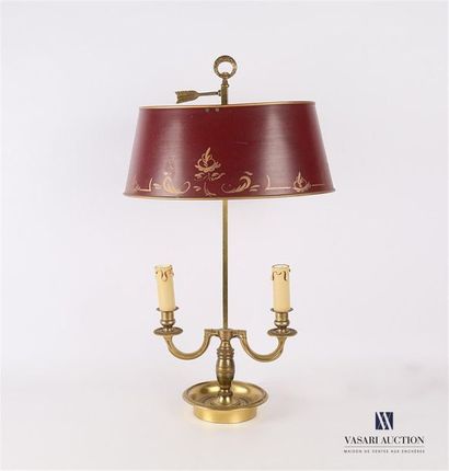 Lampe bouillotte en bronze à deux bras de...